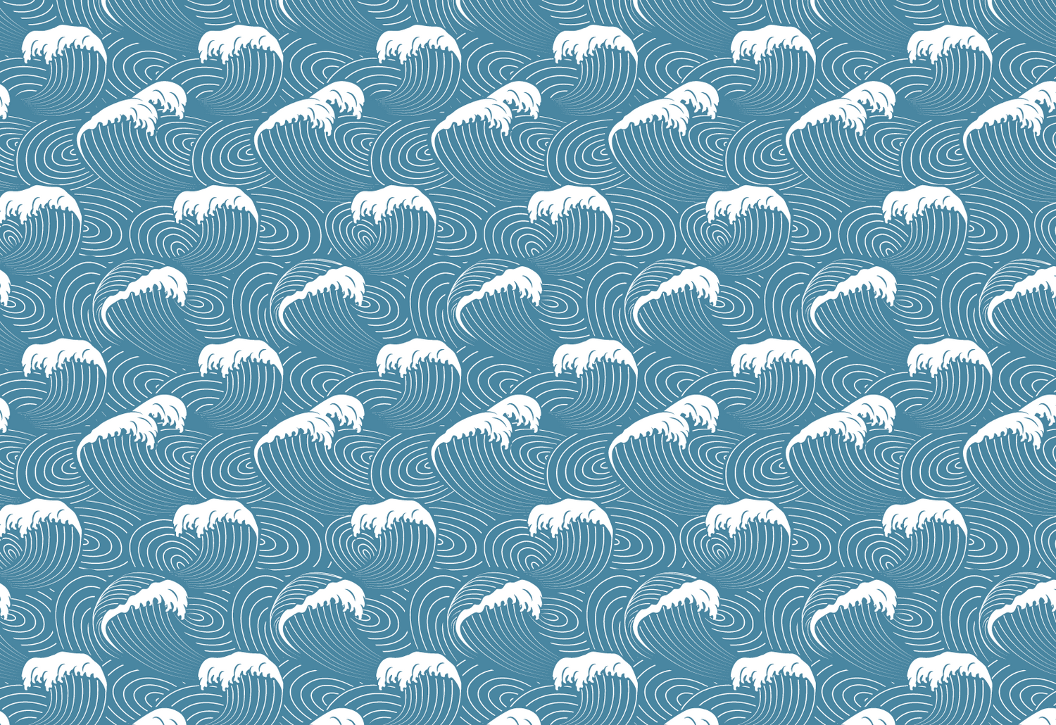 FUSI YAMA repeating wave pattern background image blue