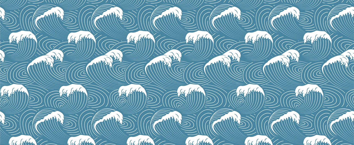 FUSI YAMA waves repeat pattern banner
